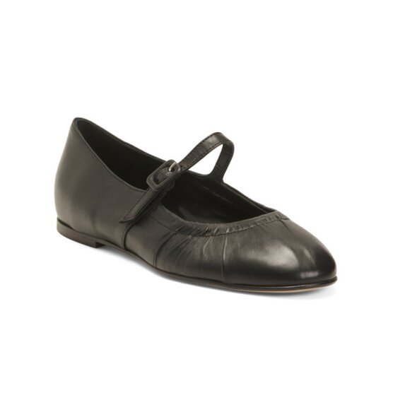 NAPOLEONI Black Made In Italy Leather Ballerina Flats - Picture 1 of 2